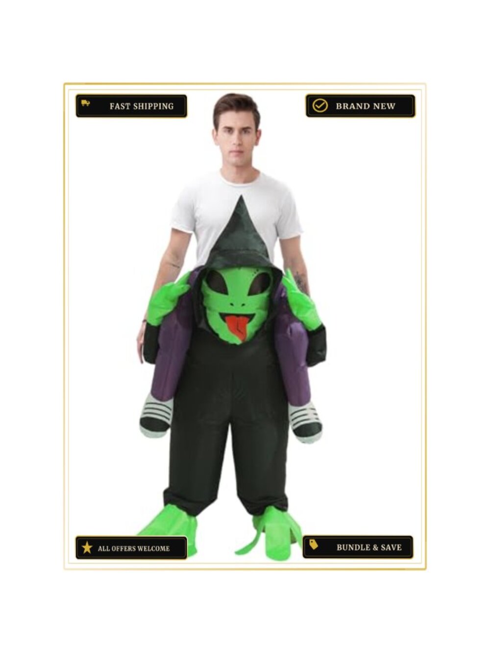 Adult Inflatable Monster Costume Blow Up Party Suit Halloween Fancy Dress